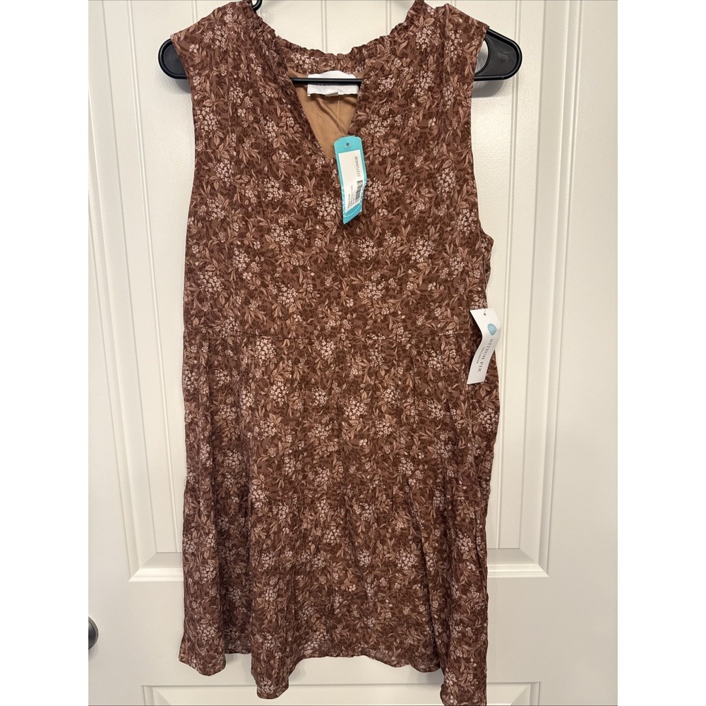 Women's French Grey Rylan Tiered Dress Brown Size L Stitch Fix Exclusive